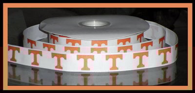 7/8" Tennessee University Vols Inspired Custom Printed Grosgrain Ribbon