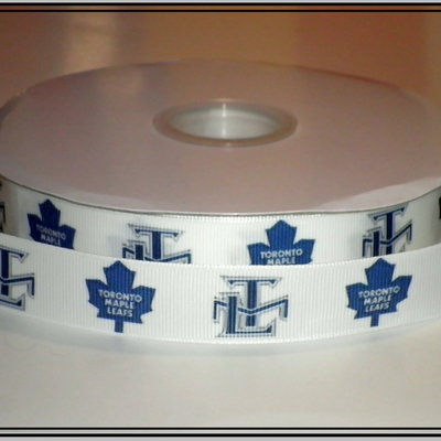 7/8" maple leafs inspired custom printed grosgrain ribbon