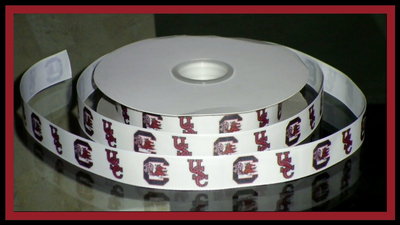 7/8" USC South Carolina University Inspired Custom Printed Grosgrain Ribbon