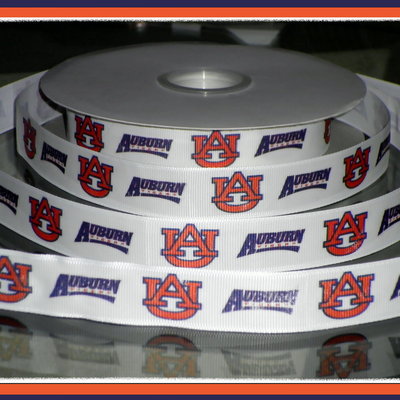 7/8" auburn university custom printed inspired grosgrain ribbon