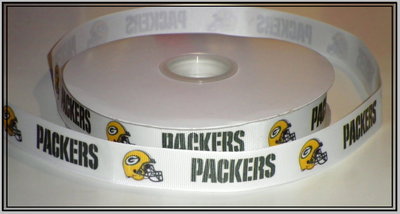 7/8" Packers Inspired Custom Printed Grosgrain Ribbon