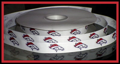 5/8" Broncos Inspired Custom Printed Grosgrain Ribbon