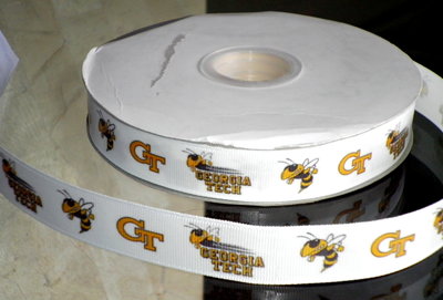 7/8" Georgia Tech University Inspired Custom Printed Grosgrain Ribbon