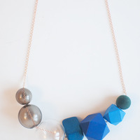 Multicolor Glass Wooden Beads Necklace NL1047 - Thumbnail 3