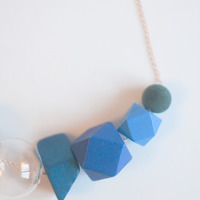 Multicolor Glass Wooden Beads Necklace NL1047 - Thumbnail 4