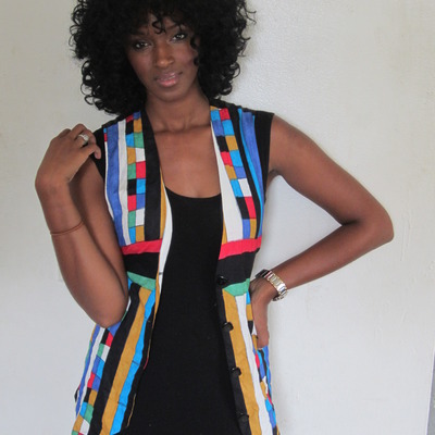 Kc spencer new york oversized uni-print vest