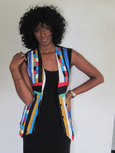 Kc spencer new york oversized uni-print vest