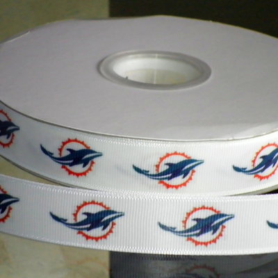 7/8" dolphins inspired custom printed grosgrain ribbon
