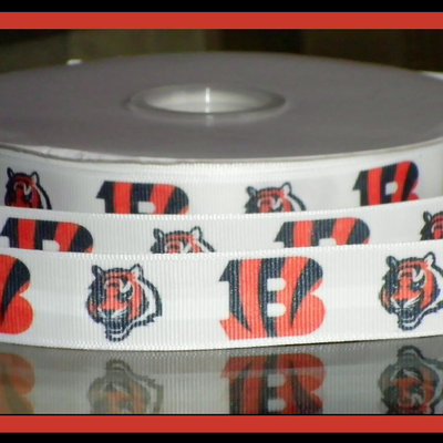7/8" bengals inspired custom printed grosgrain ribbon