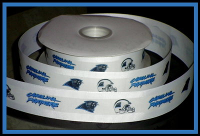 1.5" Panthers Inspired Custom Printed Grosgrain Ribbon