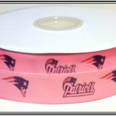 7/8" patriots inspired pink custom printed grosgrain ribbon