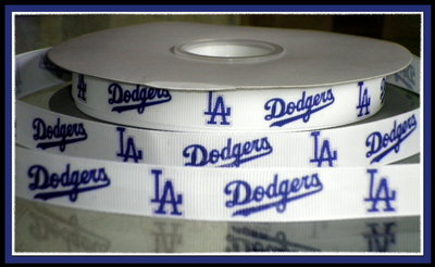 7/8" Dodgers Inspired Custom Printed Grosgrain Ribbon