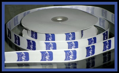 7/8" Duke University Inspired Custom Printed Grosgrain Ribbon