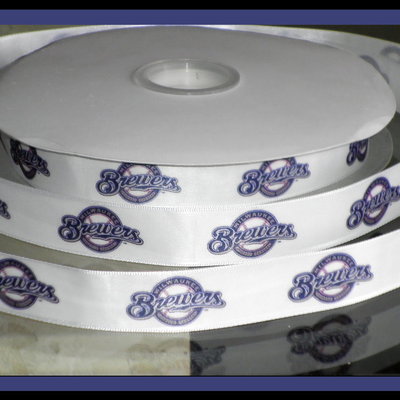 7/8" brewers inspired custom printed grosgrain ribbon