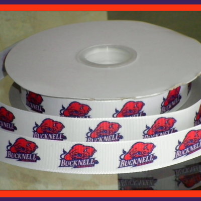 7/8" bucknell university inspired custom printed grosgrain ribbon