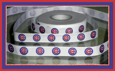 5/8" Cubs Inspired Custom Printed Grosgrain Ribbon