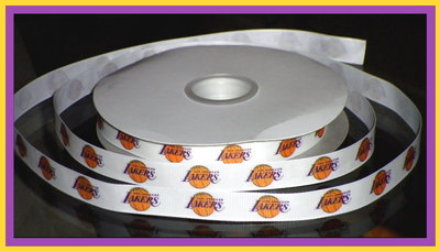 5/8" Lakers Inspired Custom Printed Grosgrain Ribbon