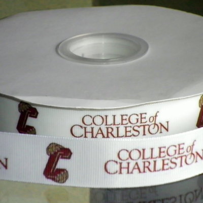 7/8" charleston college inspired custom printed grosgrain ribbon