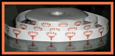 7/8" Texas Longhorns Inspired Custom Printed Grosgrain Ribbon