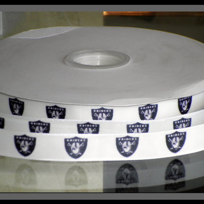 5/8" raiders inspired custom printed grosgrain ribbon