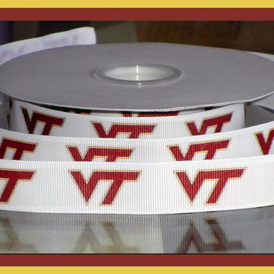 7/8" virginia tech university inspired custom printed grosgrain ribbon