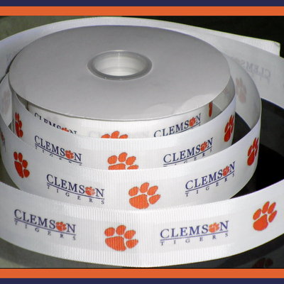 1.5" clemson university inspired custom printed grosgrain ribbon