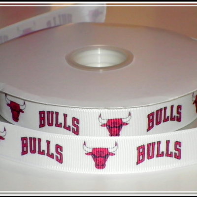 7/8"  bulls inspired custom printed grosgrain ribbon