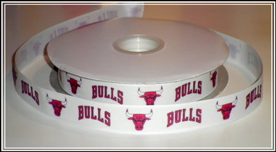7/8"  Bulls Inspired Custom Printed Grosgrain Ribbon