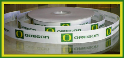 7/8" Oregon University Inspired Custom Printed Grosgrain Ribbon