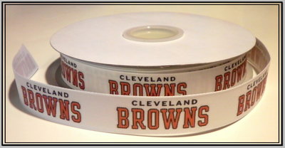 7/8" Browns Inspired Custom Printed Grosgrain Ribbon