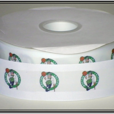 1.5" celtics inspired custom printed grosgrain ribbon