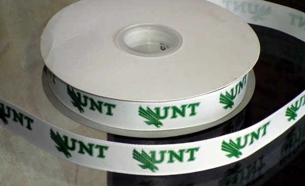 7/8" North Texas University Inspired Custom Printed Grosgrain Ribbon