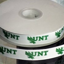 7/8" North Texas University Inspired Custom Printed Grosgrain Ribbon