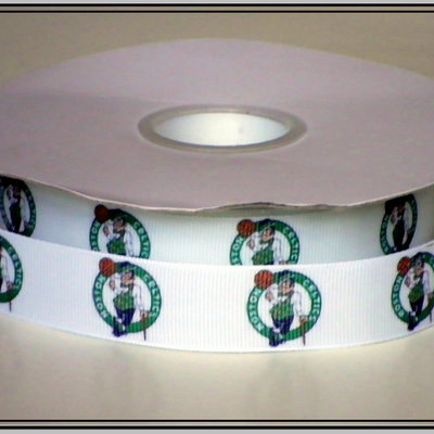 7/8" celtics inspired custom printed grosgrain ribbon