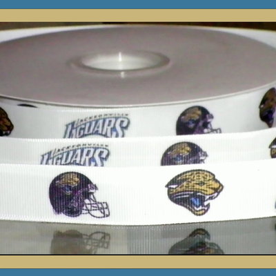 7/8" jaguars inspired custom printed grosgrain ribbon