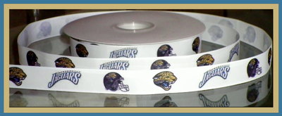 7/8" Jaguars Inspired Custom Printed Grosgrain Ribbon