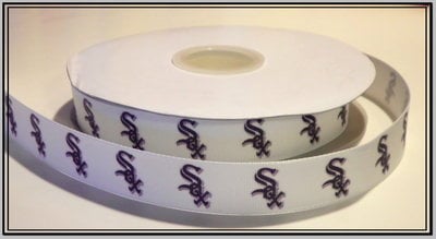 7/8" White Sox Inspired Custom printed Grosgrain Ribbon