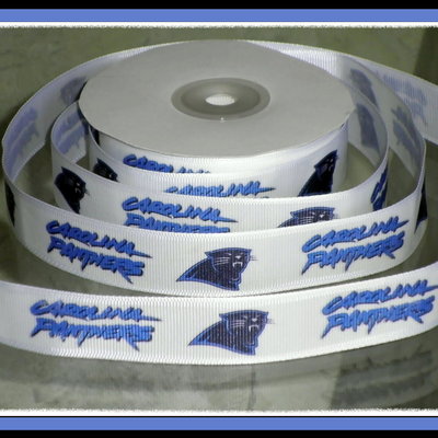 7/8" panthers inspired custom printed grosgrain ribbon