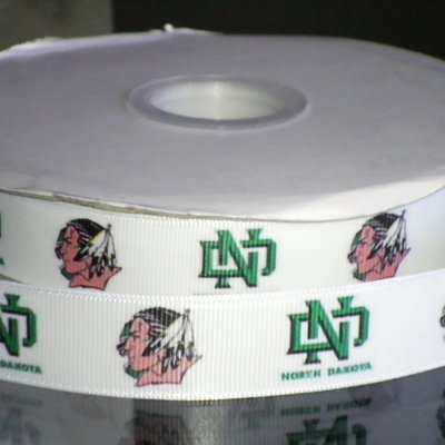 7/8" north dakota university inspired custom printed grosgrain ribbon