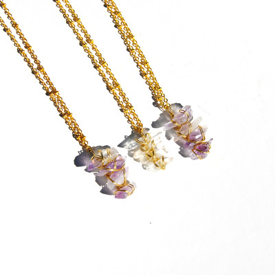 Wire-wrapped baby crystals