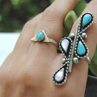 Brass & Turquoise Triangles - Thumbnail 3