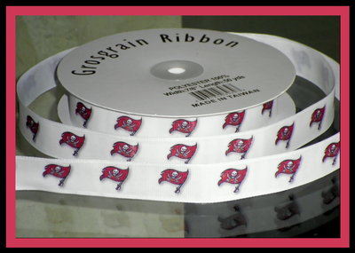 7/8" Buccaneers Inspired Custom Printed Grosgrain Ribbon