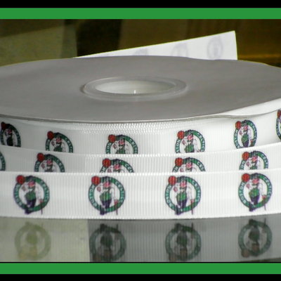 5/8" celtics inspired custom printed grosgrain ribbon