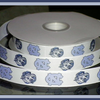 7/8" north carolina university inspired custom printed grosgrain ribbon