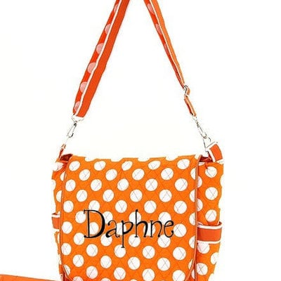 Monogrammed diaper bag - messenger style