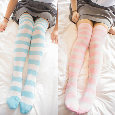 Japanese cute striped silk stockings
