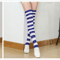 Japanese cute striped silk stockings - Thumbnail 4