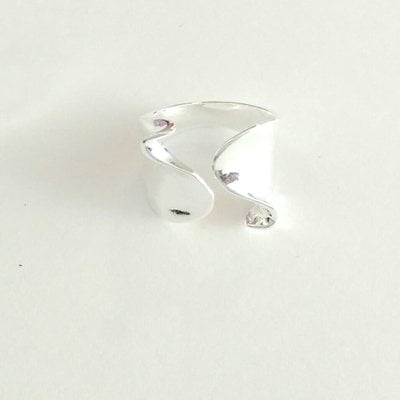 Open silver ring