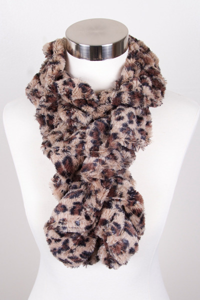 Faux Fur Cheetah Scarf-TDE