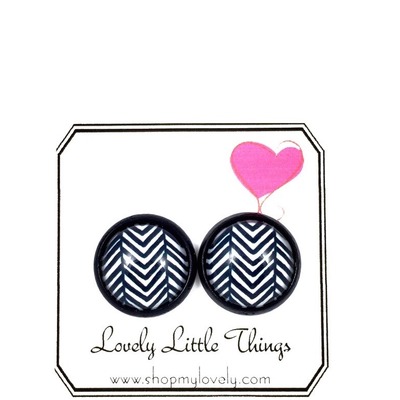 12mm chevron studs with black setting 